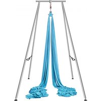 VEVOR Aerial Yoga Hängematte mit Yogarahmen 12 x 2,6 m, Blau Yoga Swing Air Fliegen, Yoga-Schaukel Hammock Swing 250 kg Max. Tragfähigkeit, inkl. Yoga-Socken & Fußpolster, Anti-Gravity-Übungen von Vevor