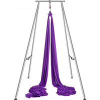 VEVOR Aerial Yoga Hängematte mit Yogarahmen 12 x 2,6 m, Lila Yoga Swing Air Fliegen, Yoga-Schaukel Hammock Swing 250 kg Max. Tragfähigkeit, inkl. Yoga-Socken & Fußpolster, Anti-Gravity-Übungen von Vevor