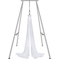 VEVOR Aerial Yoga Hängematte mit Yogarahmen 6 x 2,6 m, Weiß Yoga Swing Air Fliegen, Yoga-Schaukel Hammock Swing 250 kg Max. Tragfähigkeit, inkl. Yoga-Socken & Fußpolster, Anti-Gravity-Übungen von Vevor