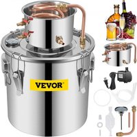 VEVOR Alkohol Destillierapparat 30 L, Alkohol Destillierapparat mit Umwälzpumpe, Alkohol Destillierapparat Kupferrohr, Whiskey Destillierapparat mit eingebautem Thermometer, Edelstahl von Vevor