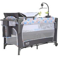 VEVOR Babybett Beistellbett Baby Rollbar 4 in 1, 926 x 598 x 692 mm Reisebett Kombi Set 35 kg Max. Gewichtskapazität, Babyreisebett mit Moskitonetz & Tierspielzeug & Haken, Praktischer Stubenwagen von Vevor