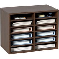 VEVOR Briefablage 12 Fächer Organizer aus MDF, Dokumentenablage Vintage Braun 520 x 305 x 410 mm, Ablagefächer Desktop-Aktenhalter Dokumentenlager, Dokumentenhalter zu Hause, im Büro, im Klassen usw. von Vevor