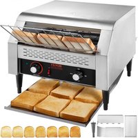 VEVOR Durchlauf-Toaster 1770 W Förderbandtoaster, Kettentoaster, Drei multifunktionale Betriebsarten 450 Scheiben pro Stunde, Kommerzieller Toaster Förderband Edelstal Restaurants, Bäckereien Silber von Vevor