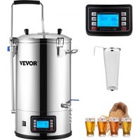 VEVOR Elektrisches Brühsystem, 35 l Brühtopf, All-in-One Bierbrauer mit Pumpe, Kochgerät mit Panel, Auto/Manueller Modus 100-1800 W Leistung 25-100 ℃ Temperatur 1-180 Min Timer Rezeptspeicher von Vevor