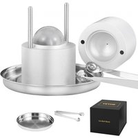 VEVOR Eiswürfelbereiter Eiswürfelformen Satz 60 mm, Eiswürfelform Eiskugelform mit Eiszange & Tropfschale, Alu Strapazierfähige Eiswürfelformen Eiswürfelbehälter Whisky Americano, Saft & Milch Silber von Vevor