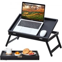 VEVOR Frühstückstablett Bambus Betttablett 612x310x221 mm, Serviertablett Betttisch mit Klappbaren Beinen Knietisch, Essenstablett auch als Laptop-Schreibtisch, Notebook-Tisch Neigbare Arbeitsfläche von Vevor