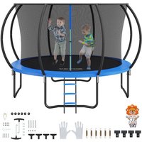 VEVOR Gartentrampolin Trampolin 86 cm Leiternhöhe, Indoor-/Outdoor-Kindtrampolin mit 180 kg Belastbarkeit, Trampoline 360° Sicherheitsnetz Stoßdämpfend, Outdoor Trampoline für Kinder & Erwachsene von Vevor