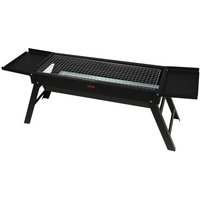 VEVOR Gills Holzkohlegrill Klappgrill Tischgrill 57 x 22 cm, Tragbarer Reisegrill Outdoor Picknick Campinggrill 85 x 23,7 x 30 cm Größe, Schwarz Edelstahl BBQ Grill Camping Strandparty Rucksackreise von Vevor