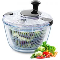 VEVOR Salatschleuder Salattrockner aus Glas 4,5 L, Gemüsetrockner, Waschmaschine, Salatreiniger & Trockner mit Schüsseldeckel aus Borosilikatglas, für Gemüse, Kräuter, Beeren, Früchte, ohne BPA von Vevor