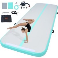 VEVOR Gymnastik-Luftmatte Aufblasbare Gymnastik-Tumbling-Matte, Tumbling-Bahn mit Elektrischer Pumpe, 300 x 101 x 10 cm Trainingsmatten für den Heimgebrauch/Fitnessstudio/Yoga/Cheerleading Grün von Vevor