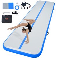 VEVOR Gymnastik-Luftmatte Aufblasbare Gymnastik-Tumbling-Matte, Tumbling-Bahn mit Elektrischer Pumpe, 398 x 101 x 10 cm Trainingsmatten für den Heimgebrauch/Fitnessstudio/Yoga/Cheerleading Blau von Vevor