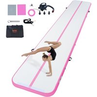 VEVOR Gymnastik-Luftmatte Aufblasbare Gymnastik-Tumbling-Matte, Tumbling-Bahn mit Elektrischer Pumpe, 598 x 101 x 10 cm Trainingsmatten für den Heimgebrauch/Fitnessstudio/Yoga/Cheerleading Pink von Vevor