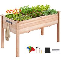 VEVOR Hochbeet Holz Pflanzkübel mit Ablage Blumenkasten 100kg Tragfähigkeit Garten Pflanzkasten Terrassen Gemüsebeet Gartenbeet Pflanzbeet 120x58x76cm ideal für den Anbau von Gemüse Obst Kräutern von Vevor