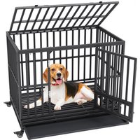 VEVOR Hundekäfig 119x81x99cm Hundebox aus rostfreiem verzinktem Rohr mit elektrostatischer Lackierung Hundegitterbox mit 3 Türen und abnehmbarer Auffangschale Hundetransportbox Transportkäfig von Vevor