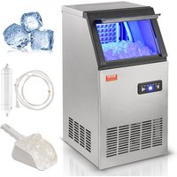 VEVOR Kommerzieller Eiswürfelbereiter Eismaschine 38 kg / 24 h, Leichte Würfeleismaschine 12,5 kg Eisspeicherkapazität 40 Stk. Eiswürfel, Edelstahl Eiswürfelbereiter inkl. Wasserfilter & Eisschaufel von Vevor