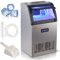 VEVOR Kommerzieller Eiswürfelbereiter Eismaschine 52 kg / 24 h, Leichte Würfeleismaschine 15 kg Eisspeicherkapazität 50 Stk. Eiswürfel, Edelstahl Eiswürfelbereiter inkl. Wasserfilter & Eisschaufel von Vevor