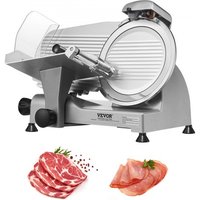 VEVOR Kommerzieller Fleisch Allesschneider 340 W, Elektrische Aufschnittmaschine Lebensmittelschneider mit 25,4 cm-Kohlenstoffstahlklinge, 0–15 mm Einstellbare Dicke für Fleisch, Käse, Gemüse usw. von Vevor