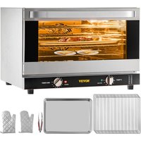 VEVOR Mini Backofen, 47 L Grillofen 1600 W Mini Ofen Tischbackofen 4 Schichten, 58 x 55 x 40 cm Elektrobackofen Umluft mit 0-120 min Timer, Handschuhe und Essenstablett, Pizzabackofen Backofen von Vevor