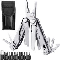 VEVOR Multitool Werkzeug, 17 in 1 Faltbares Edelstahl Multifunktionale Zange, Multiwerkzeug, Multi-Tool als Schneider, Flaschenöffner und Schlitzschrauber, mit 11 Schraubendreher Bits und Schutzetui von Vevor