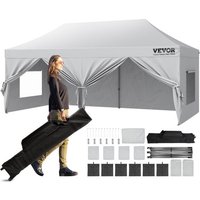 VEVOR Pavillon 304,8x609,6x320cm Gartenzelt 500D PU-Silber-Gewebe Faltpavillon höhenverstellbar inkl. Aufbewahrungstasche Partyzelt  12-16 Personen Pop up Zelt Gartenpavillon für Campingausflug von Vevor