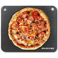 VEVOR Pizzastein Pizzastahl 406 x 368 x 10 mm, Pizzastahlplatte für den Ofen, Vorgewürzter Pizza-Backstein aus Q235-Kohlenstoffstahl mit Höherer Leitfähigkeit für Restaurants, Cafés, Straßenläden von Vevor