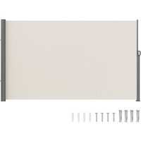 VEVOR Seitenmarkise 160 x 300 cm Seitenwandmarkise aus Polyestergewebe mit PU-Beschichtung Markise einziehbarer Griff mit Federmechanismus Sichtschutz Blickschutz für Balkone Innenhöfe UV30 Beige von Vevor