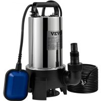 VEVOR Tauchpumpe 1100W Schmutzwasserpumpe 230V Gartenpumpe Durchfluss 333,3L/min Schmutzwassertauchpumpe IPX8 CE-zertifiziert Auslass zuschneidbar zum Pumpen von Wasser aus Schwimmbädern Teichen von Vevor