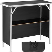 VEVOR Tragbare Messetheke Messetresen, 975 x 385 x 870 mm Messestand Ausstellungs-Thekenständer, Faltbarer Promotion-Bartisch Promotiontheke, Rezeption mit Aufbewahrungsregal, Tragetasche, Schwarz von Vevor