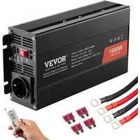 VEVOR Wechselrichter mit reiner Sinuswelle 1000W DC 12V  AC 230V Spannungswandler mit 2 AC-Steckdosen 2 USB-Anschlüssen 1 Typ-C-Anschluss Fernbedienung für kleine Heimgeräte wie Smartphone-Laptop von Vevor