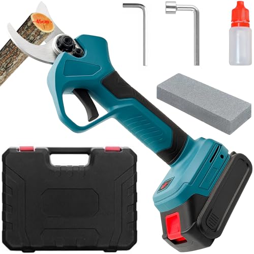 Akku Astschere Elektrische Gartenschere 45 mm für Makita 18 V – Professionelle Astschere mit LCD Anzeige, Bürstenloser Motor, Elektrisch Astsäge für Zweige, Sträucher und Stämme von VexNook