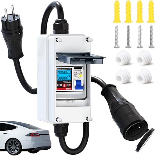 Mobiler Digitaler Stromzähler für Steckdose 80A 230V – IP65 Wasserdich Stromverbrauchsmesser, Tragbar Outdoor stromzähler mit Reset für Wohnmobile und Haushaltsanwendungen von VexNook
