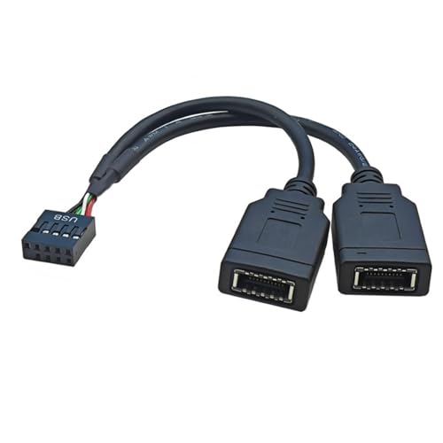 Vexebnular USB2.0 9Pin Bis 2xport Typ E Kabel 9Pin Frauen Bis 2 Adapter 9 Pin Zum Eingeben Von Taste EIN Kabel Mit Vordertyp C Anschluss von Vexebnular