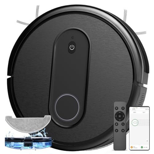 Saugroboter mit Wischfunktion 2 in 1, Staubsauger Roboter mit 3000Pa Saugkraft, Wischroboter bis zu 120Min Laufzeit, 4 Reinigungsmodi Saug und Wischroboter, Saugroboter Tierhaare Mit Aquacontrol™ von Vexilar