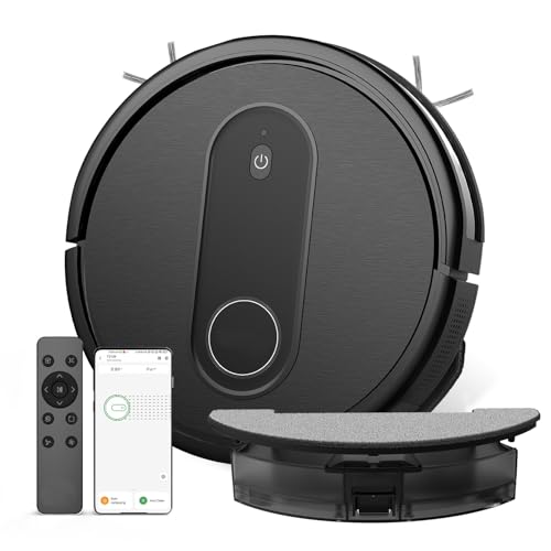 Saugroboter mit Wischfunktion 2 in 1, Staubsauger Roboter mit 3000Pa Saugkraft, Wischroboter bis zu 120Min Laufzeit, 4 Reinigungsmodi Saug und Wischroboter, Saugroboter Tierhaare Mit Aquacontrol™ von Vexilar