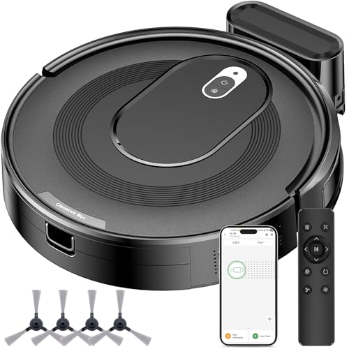 Vexilar Saugroboter ohne Wischfunktion, 2800 Pa Saugkraft, 720 ml großer Behälter, 120 Min. Laufzeit, APP/Sprache/Fernsteuerung, Verstopfungsfreie Düse ideal bei Tierhaaren auf Hartböden von Vexilar