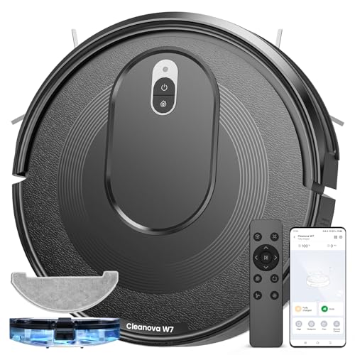 Vexilar W7 Saugroboter mit Wischfunktion, 3 in1 Wischroboter mit 4000Pa Saugkraft, Staubsauger Roboter kompatibel mit Alexa/App Steuerung, Roboterstaubsauger ideal für Tierhaare, Teppich Hartböden von Vexilar