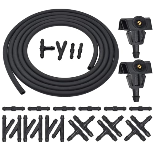 Vexilon 2 Teile/satz Frontscheibenwaschanlage Wischer Wassersprühdüse, for NISSAN, TIIDA SYLPHY, for X-TRAIL, Venucia D50 R50 Schlauchrohrverbindung Scheibenwaschdüse(With Regulator) von Vexilon