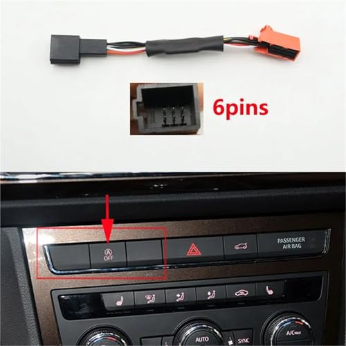 Vexilon Auto-Automatik-Stopp-Start-Motorsystem Aus Geschlossener Kontrollsensorstecker, for Seat, Leon MK3 2013 2014 2015 2016 2017 2018 2019 Auto Start Stop Sensor(6 Pins) von Vexilon