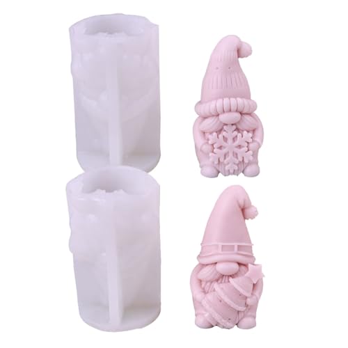3D-Schneeflocken-Weihnachtsbaum-Zwerg-Silikonform – Mehrzweck-Kerzenherstellungsform für selbstgemachte Zwergkerzen, Seife, Harz, Ton und Gips-Bastelarbeiten – perfekt für Urlaubsdekorationen von Vexorion