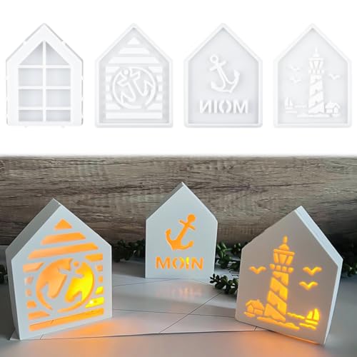 4 Stück Silikonformen Gießformen Häuser Kerzenformen Zum Gießen Silikonform Haus Leuchtturm Maritim Anker, Gießform Haus Silikonformen Gießformen Maritim 4 Stück Silikonformen Gießformen Häuser Kerzenformen Zum Gießen Silikonform Haus Leuchtturm Maritim Anker, Gießform Haus Silikonformen Gießformen Maritim von Vexran