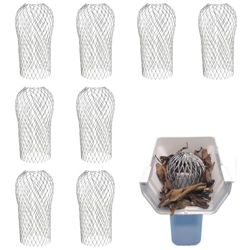 Dachrinnen Laubschutz, 8 Stück Verstellbarer Fallrohrschutz, Rinnensieb für Dachrinne & Regenrinne, Regenrinnen Laubschutz Dachrinne Sieb gegen Verstopfung durch Blätter & Schmutz von Vexran