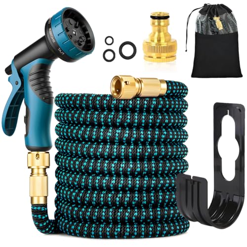 Flexibler Gartenschlauch 30m/100FT – mit Sprühdüse & 3/4"" und 1/2""Messinganschlüssen – Knickfreier Wasserschlauch für Garten, Haus, Auto – 10-Funktionssch für Auto/Boden/Innenhof/Gangreinigung Flexibler Gartenschlauch 30m/100FT – mit Sprühdüse & 3/4"" und 1/2""Messinganschlüssen – Knickfreier Wasserschlauch für Garten, Haus, Auto – 10-Funktionssch für Auto/Boden/Innenhof/Gangreinigung von Vexran