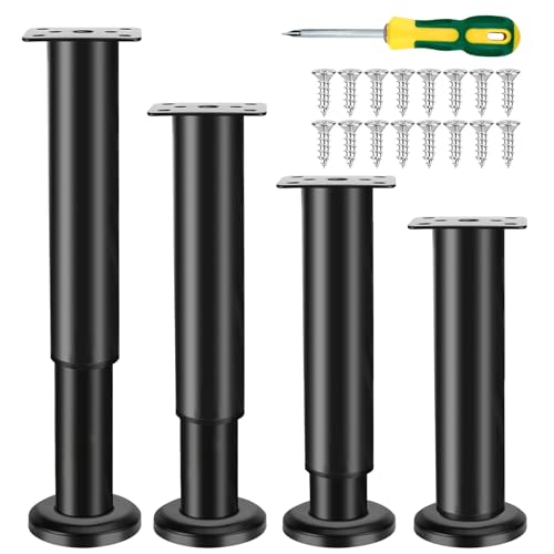 Vexran 4 Stück Möbelfüße Verstellbar, 18-30cm Möbelfüße Höhenverstellbar, Metall Schwarz Möbelbeine, Geeignet für Möbelsofas, Schränke, Nachttische, Universelle Möbelbeine Vexran 4 Stück Möbelfüße Verstellbar, 18-30cm Möbelfüße Höhenverstellbar, Metall Schwarz Möbelbeine, Geeignet für Möbelsofas, Schränke, Nachttische, Universelle Möbelbeine von Vexran