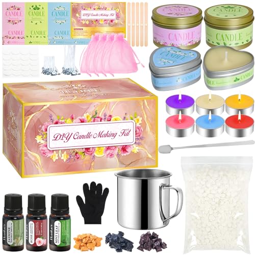 Vezerd Kerzen Selber Machen Set, Kreativ Kerzenherstellung Kit, Candle Making Kit DIY Basteln Erwachsene, Duftkerze Gießen Set mit 6 Edelstahl Kerzenmodell, Als Geschenke für Erwachsene/Kinder Vezerd Kerzen Selber Machen Set, Kreativ Kerzenherstellung Kit, Candle Making Kit DIY Basteln Erwachsene, Duftkerze Gießen Set mit 6 Edelstahl Kerzenmodell, Als Geschenke für Erwachsene/Kinder von Vezerd