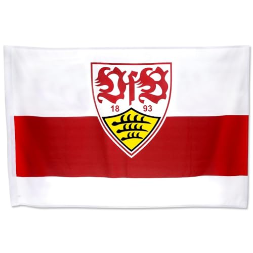 VfB Stuttgart Fahne / Flagge mit Wappen rot/weiss 120 x 80cm von VfB Stuttgart