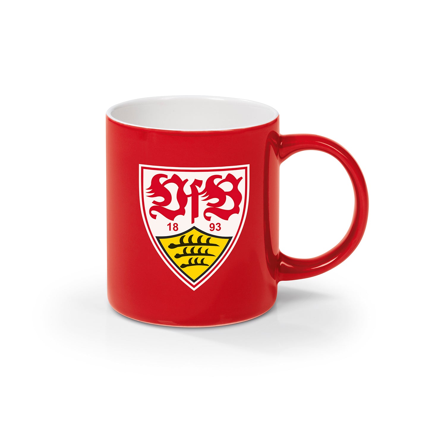 Kaffeebecher - 350 ml - rot/weiß mit Logo von VfB Stuttgart