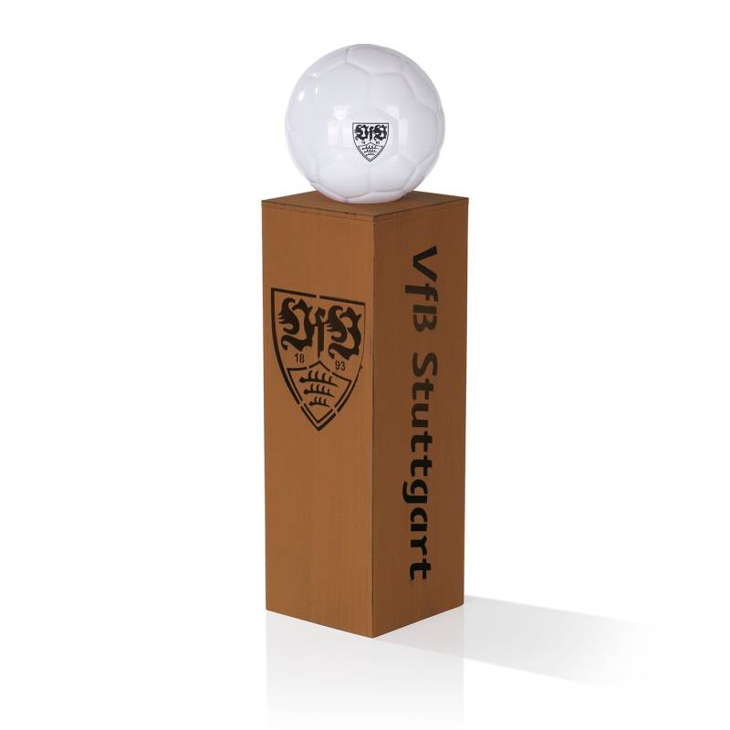 LED-Dekosäule Rost-Optik mit Leuchtkugel - 84 cm - braun von VfB Stuttgart