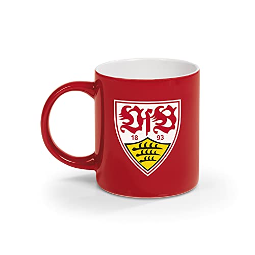 VfB Stuttgart Stuttgart Kaffeebecher - 350 ml | 350 ml Fassungsvermögen | Spülmaschinen- und mikrowellengeeignet | [rot/weiß mit Logo] von VfB Stuttgart