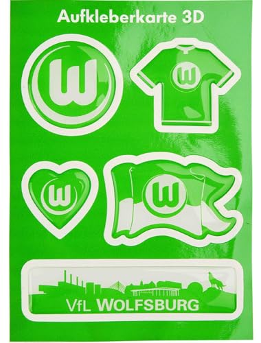 VfL Wolfsburg 3D Aufkleberkarte 5er-Set Sticker Aufkleber von VfL Wolfsburg