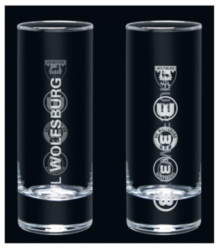 VfL Wolfsburg Schnapsglas - Logohistorie - 2er-Set Glas shot glases von VfL Wolfsburg